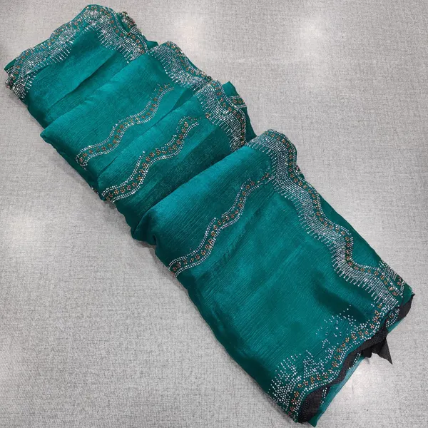 Fendy chiffon saree with full Stone work | SR230